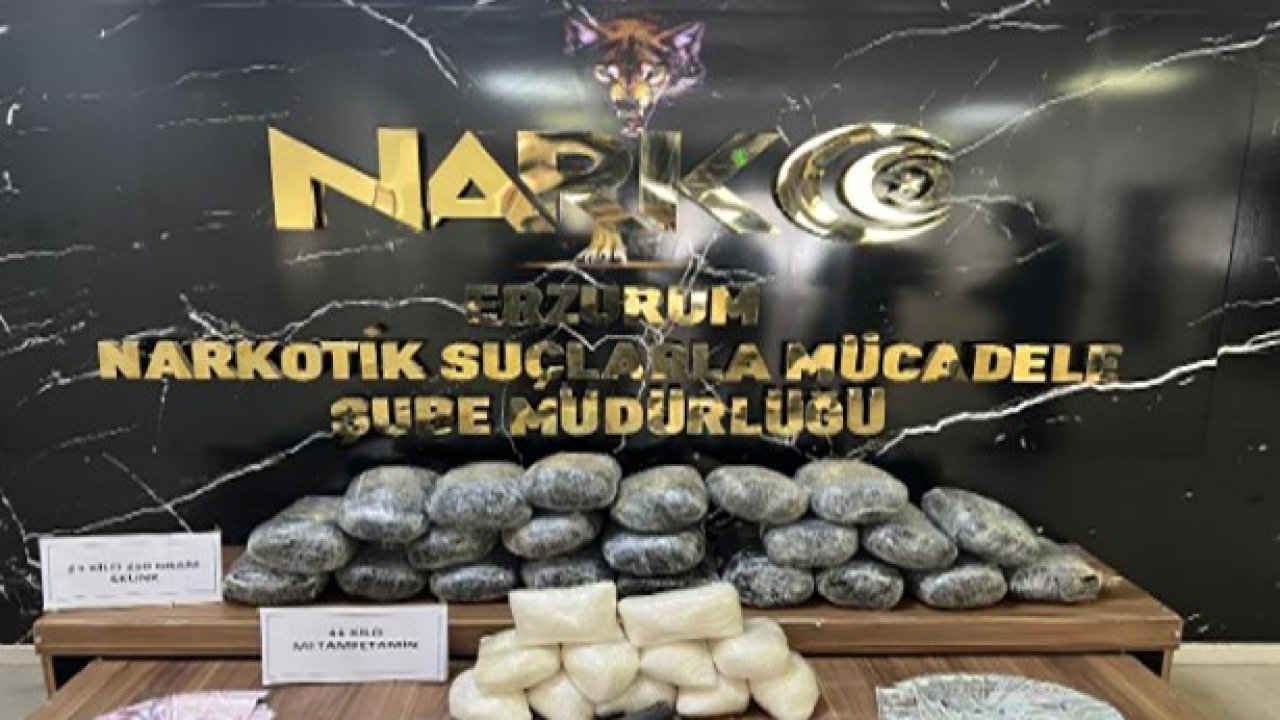Erzurum’da 23 kilo skunk ve 11 kilo metamfetamin ele geçirildi