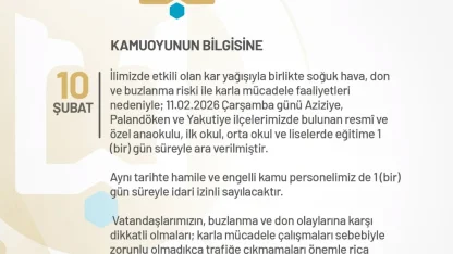 Erzurum’da eğitime bir gün ara verildi
