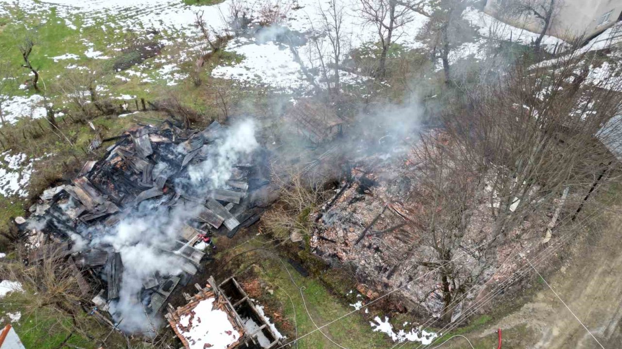 Kastamonu’da 2 ev ve bir ambar alev alev yandı