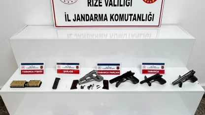 Rize’de ruhsatsız silah ve uyuşturucu operasyonu