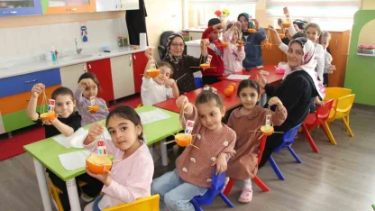 Ana sınıfında portakallar kuşlar için yemlik ve yuvaya dönüştü