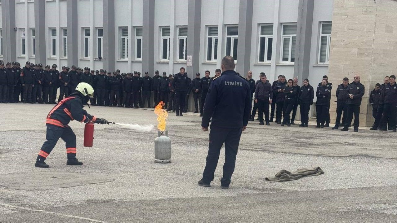Bayburt POMEM’de yangın tatbikatı yapıldı