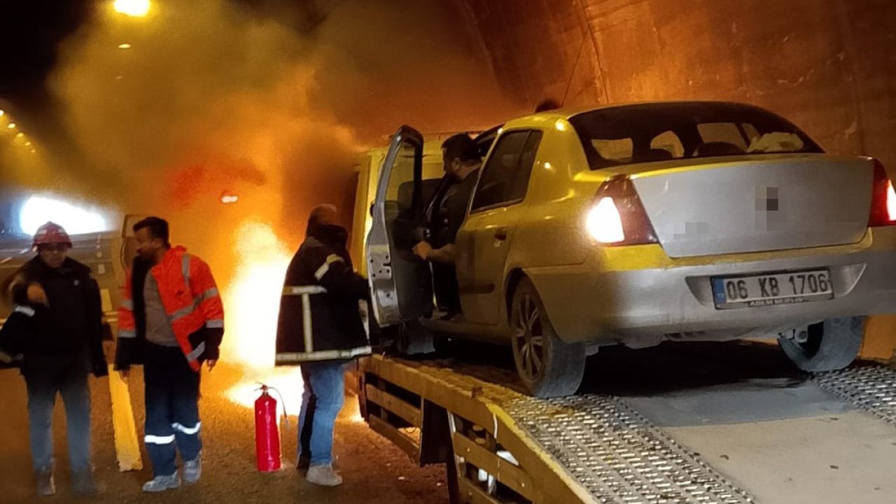 Bolu Dağı Tüneli’nde oto kurtarıcı alevlere teslim oldu