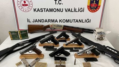 Kastamonu’da çok sayıda silah ele geçirildi: 7 gözaltı