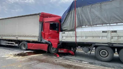 Kocaeli TEM’de 6 tır birbirine girdi: Ankara yönü trafiğe kapandı
