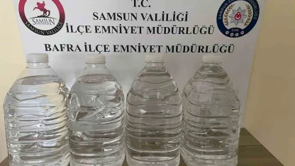 Samsun’da 20 litre etil alkol ele geçirildi