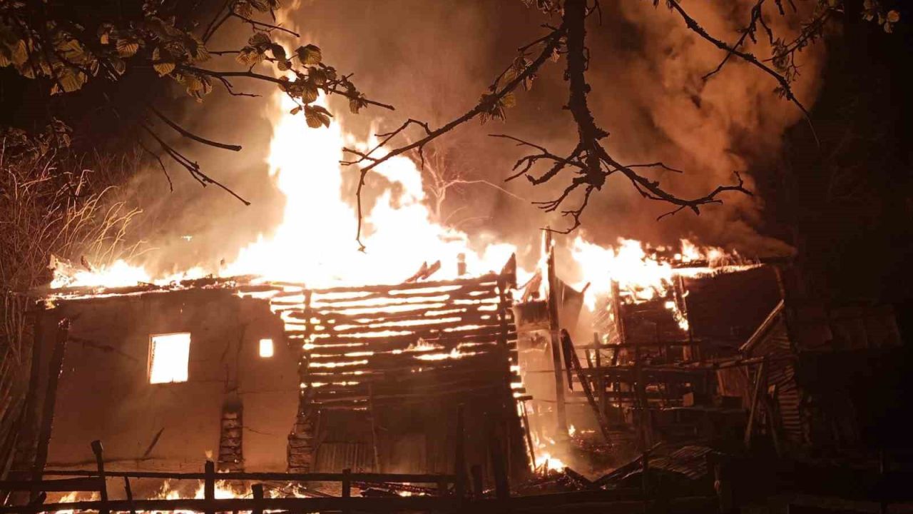 Sinop’ta yangın: 2 katlı ev, ahır, ambar kül oldu