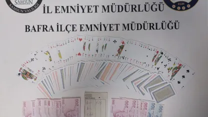 Bafra’da kıraathaneye kumar baskını: 5 kişiye 58 bin TL ceza