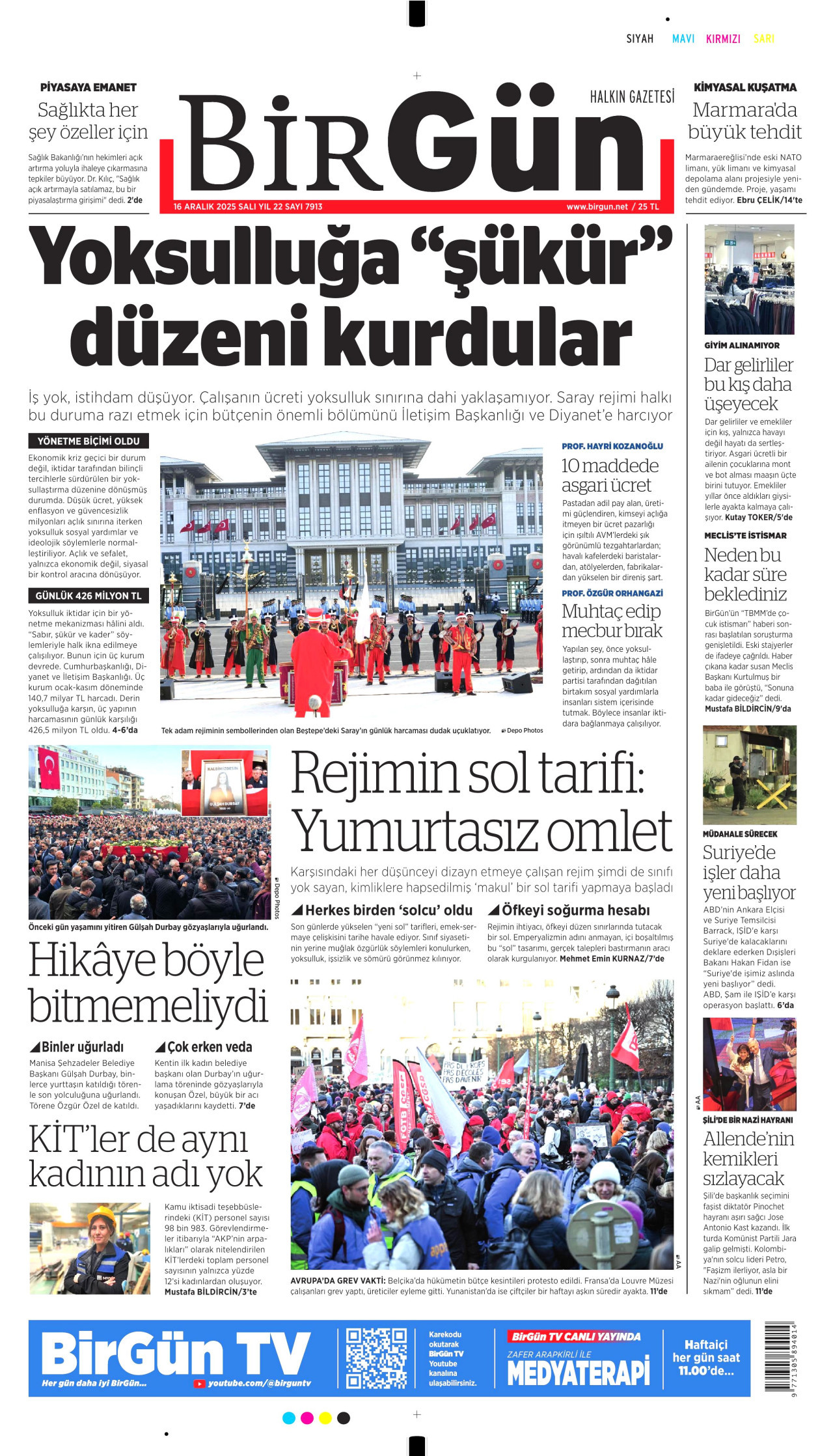 BİRGÜN Gazete Manşeti