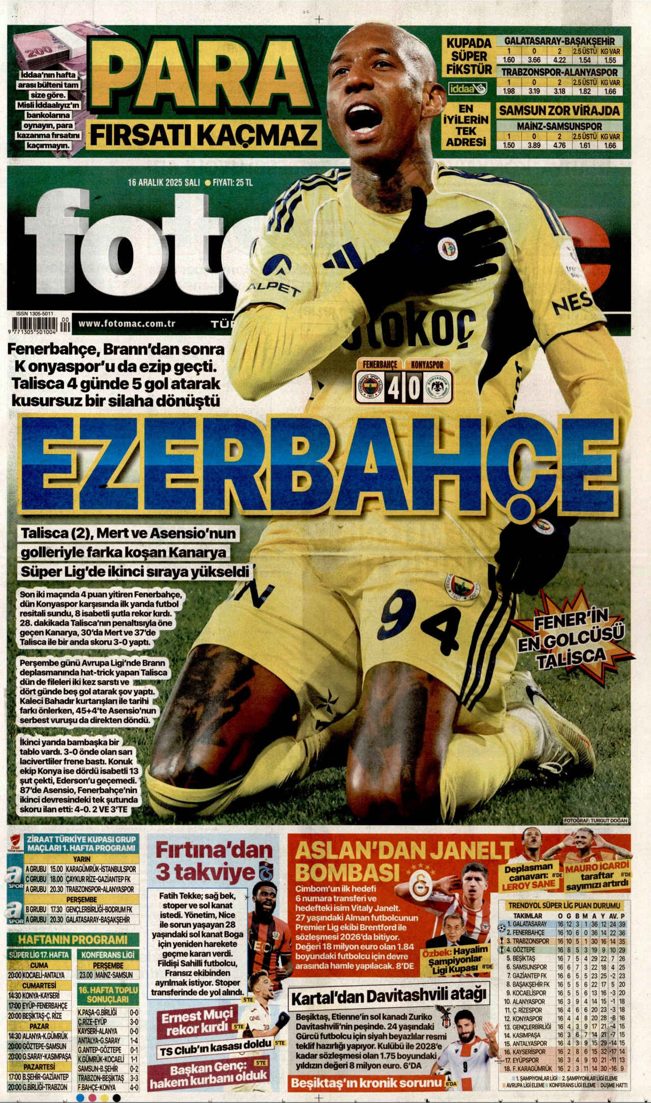 FOTOMAÇ Gazete Manşeti