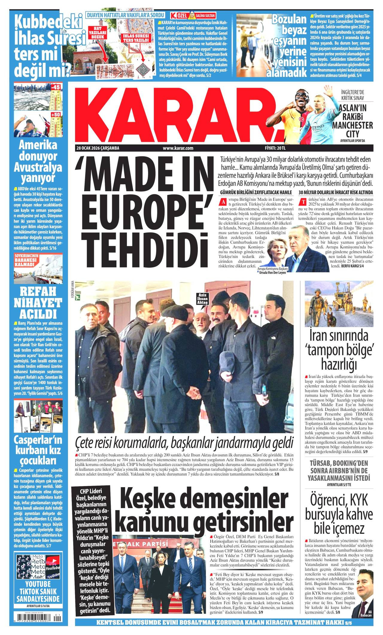 Karar Gazete Manşeti