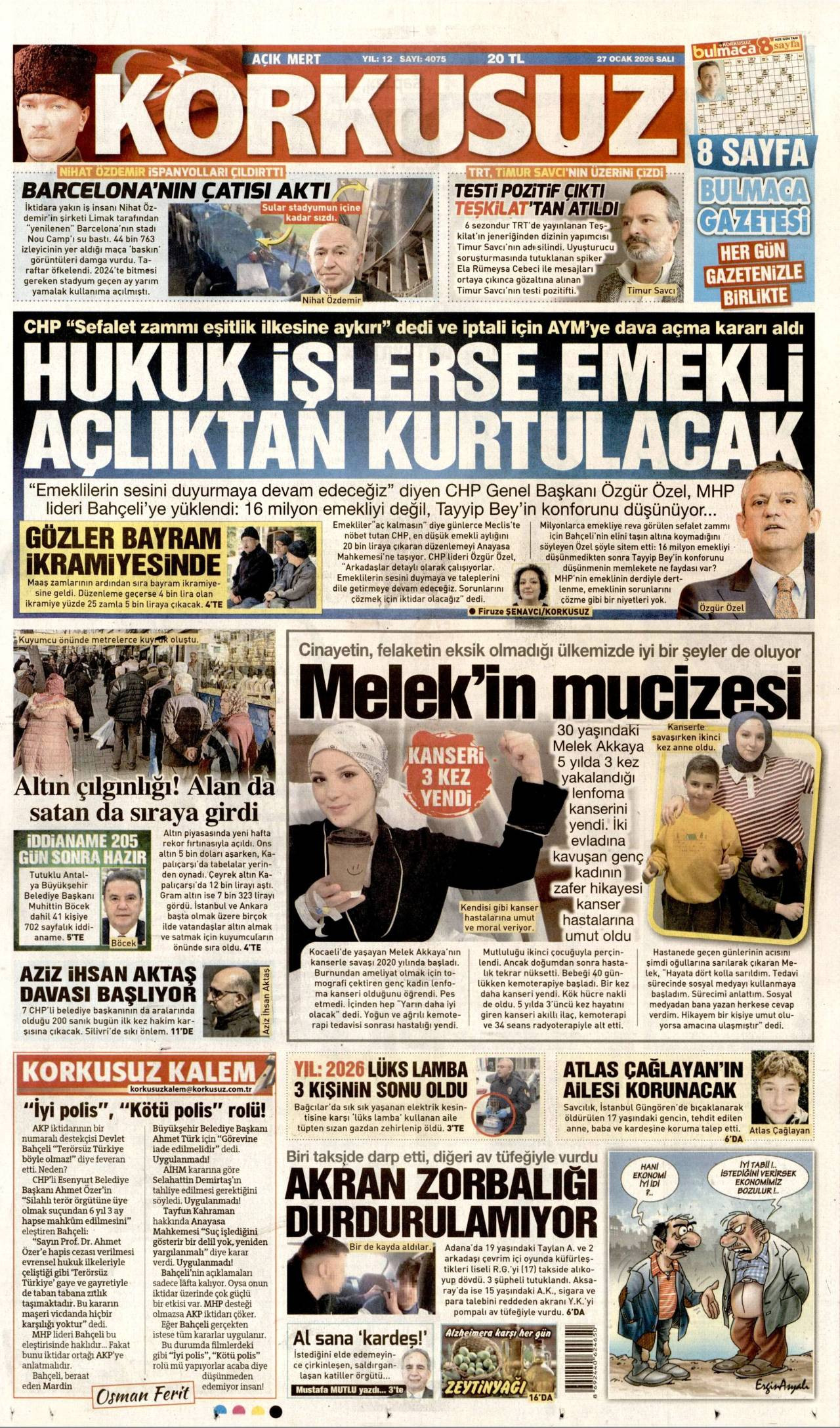 Korkusuz Gazete Manşeti