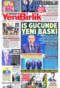 Yeni Birlik Gazetesi Gazete Manşeti