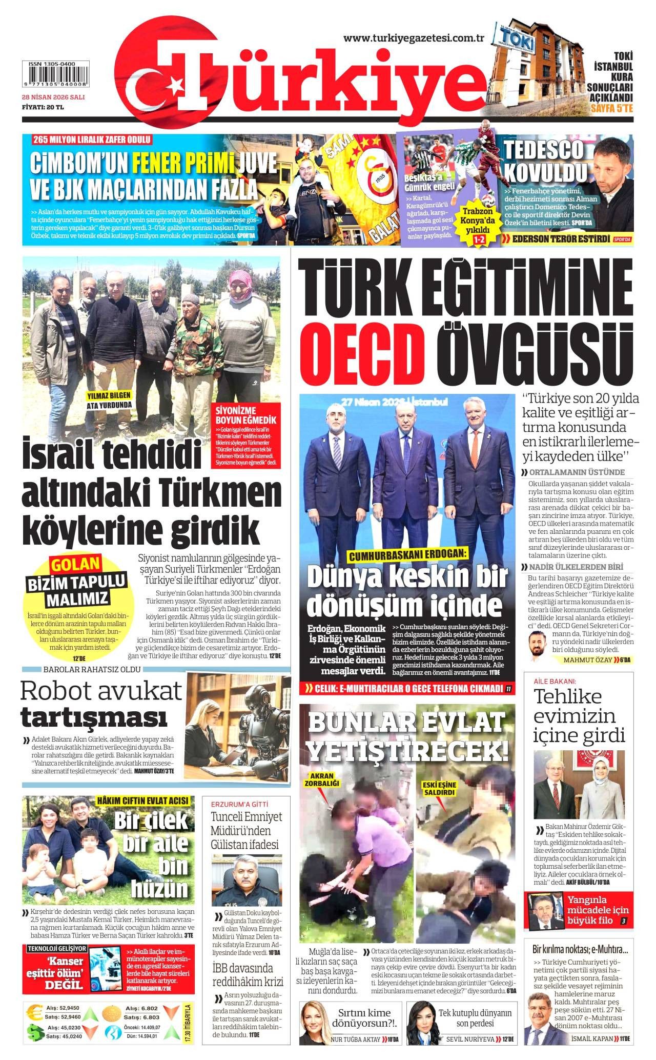 Türkiye Gazetesi Gazete Manşeti